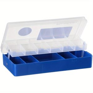 Blue Plastic Fishing Tackle Box - Compact & Durable Storage for Anglers